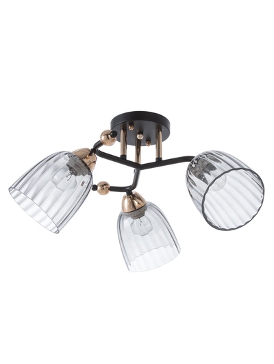 Люстра 12229/3, 2хE27, 60 Вт, чёрный/золото