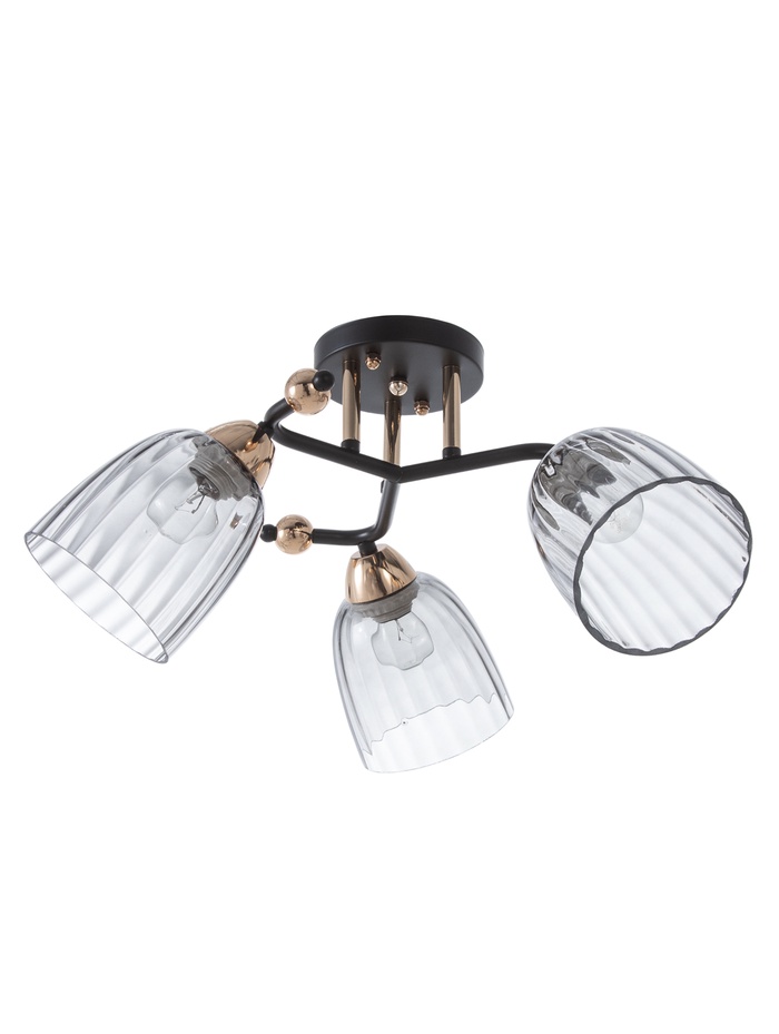 Люстра 12229/3, 2хE27, 60 Вт, чёрный/золото - Фото 1