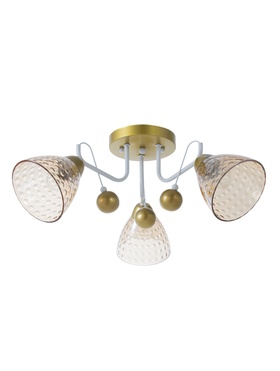 Люстра 12233/3, 3хE27, 60 Вт, золото/белый