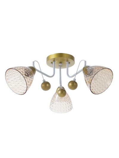 Люстра 12233/3, 3хE27, 60 Вт, золото/белый
