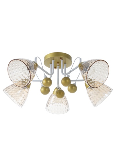 Люстра 12233/5, 5хE27, 60 Вт, золото/белый