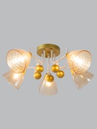 Люстра 12233/5, 5хE27, 60 Вт, золото/белый - фото 809458989