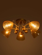 Люстра 12233/5, 5хE27, 60 Вт, золото/белый - фото 809458990