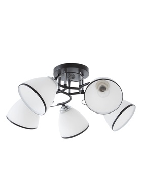 Люстра 20137/5, 5хE27, 60 Вт, чёрный/белый