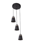 Светильник подвесной 30136/3, 3хE27, 40 Вт, чёрный - фото 68181053