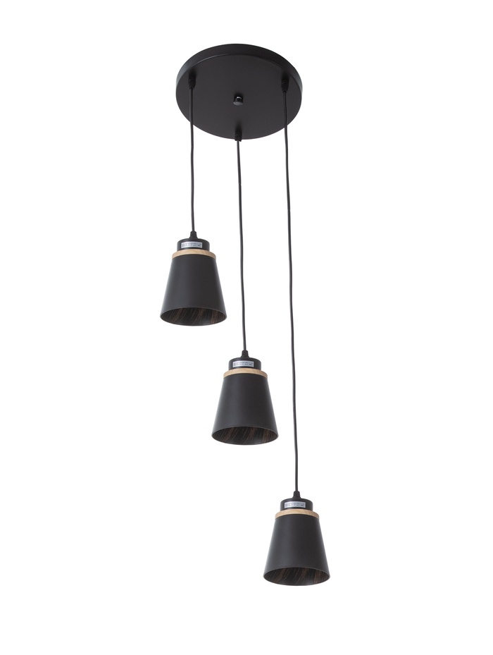 Светильник подвесной 30136/3, 3хE27, 40 Вт, чёрный