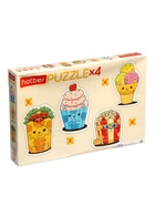 УЦЕНКА Пазл фигурный «Котоеда», 4 картинки в 1 коробке, 3,4,5,6 деталей 10984967