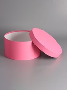 Подарочная круглая коробка, розовая, шляпная, 30×15 см - фото 68181160