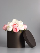 Подарочная шляпная коробка, чёрная, круглая, 23×23 см - фото 68181162