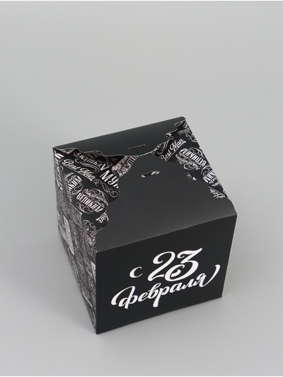 Коробка подарочная складная «С 23 Февраля», 12×12×12 см