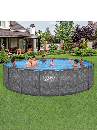 Бассейн каркасный Steel Pro Max, 549×132 см, фильтр-насос, лестница, тент, круглый, 561KC Bestway