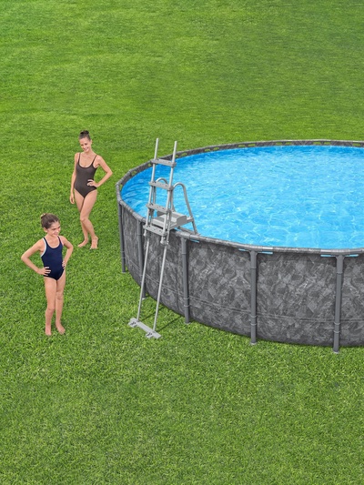 Бассейн каркасный Steel Pro Max, 549×132 см, фильтр-насос, лестница, тент, круглый, 561KC Bestway