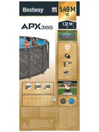 Бассейн каркасный Steel Pro Max, 549×132 см, фильтр-насос, лестница, тент, круглый, 561KC Bestway - Фото 18