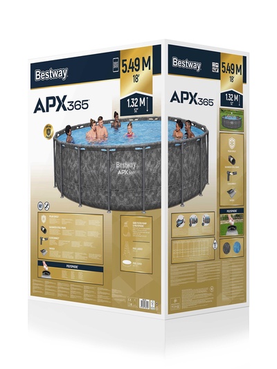 Бассейн каркасный Steel Pro Max, 549×132 см, фильтр-насос, лестница, тент, круглый, 561KC Bestway