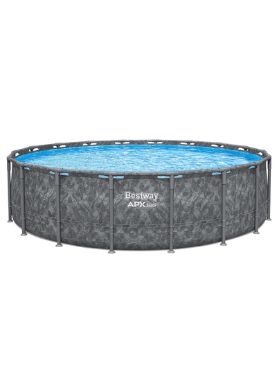Бассейн каркасный Steel Pro Max, 549×132 см, фильтр-насос, лестница, тент, круглый, 561KC Bestway