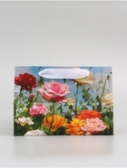 Пакет подарочный с широким дном «Цветы» 20 ? 14 ? 13,2 см (комплект 2 шт) - фото 68181188