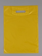 Пакет полиэтиленовый с вырубной ручкой, желтый 30-40 См, 50 мкм - фото 68181229