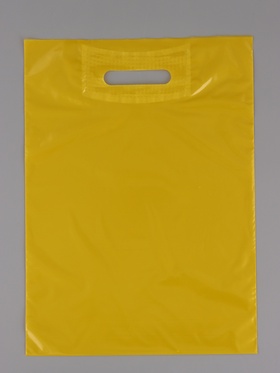 Пакет полиэтиленовый с вырубной ручкой, жёлтый 30 х 40 см, 50 мкм (комплект 50 шт)