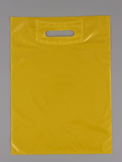 Пакет полиэтиленовый с вырубной ручкой, жёлтый 30×40 см, 50 мкм