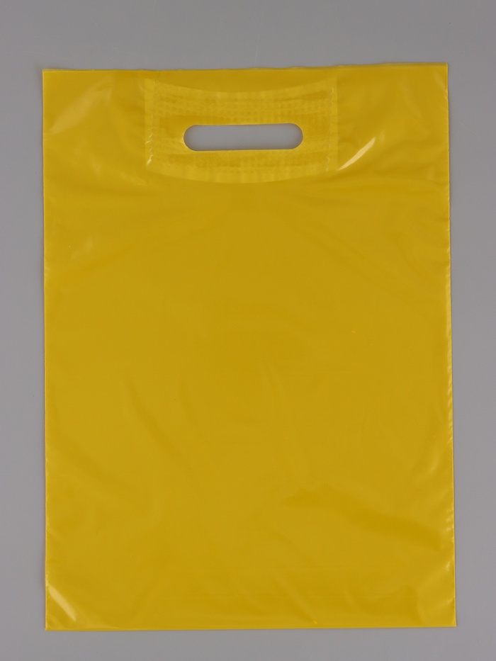Пакет полиэтиленовый с вырубной ручкой, жёлтый 30×40 см, 50 мкм - Фото 1