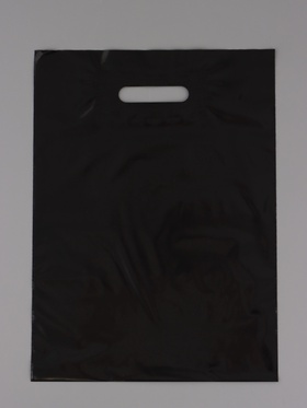 Пакет полиэтиленовый с вырубной ручкой, Чёрный 30 х 40 см, 60 мкм (комплект 50 шт)