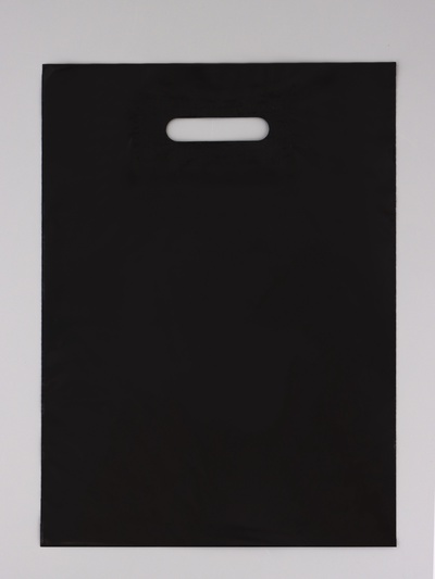 Пакет полиэтиленовый с вырубной ручкой, Чёрный 30×40 см, 60 мкм