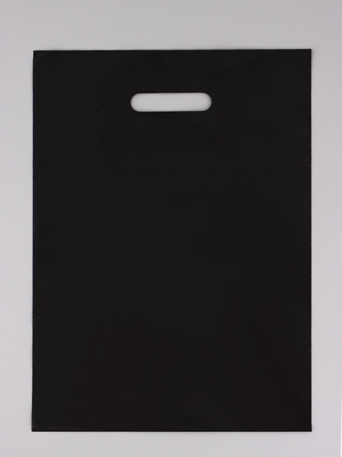 Пакет полиэтиленовый с вырубной ручкой, Чёрный 30×40 см, 60 мкм - Фото 1