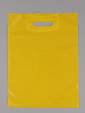 Пакет полиэтиленовый с вырубной ручкой, жёлтый 30 х 40 см, 60 мкм (комплект 50 шт)