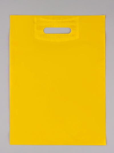 Пакет полиэтиленовый с вырубной ручкой, жёлтый 30×40 см, 60 мкм