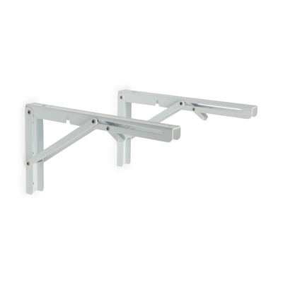 УЦЕНКА Кронштейн складной для столов и полок ТУНДРА, 2 шт., длина 300 мм, сталь, цвет белый