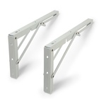 УЦЕНКА Кронштейн складной для столов и полок ТУНДРА, 2 шт., длина 300 мм, сталь, цвет белый - Фото 5