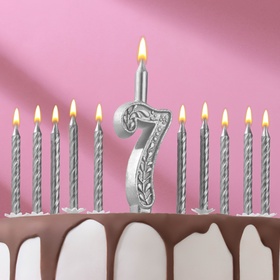 {{photo.Alt || photo.Description || 'УЦЕНКА Набор свечей Цифра "7" + классические, серебро, 10 см'}}