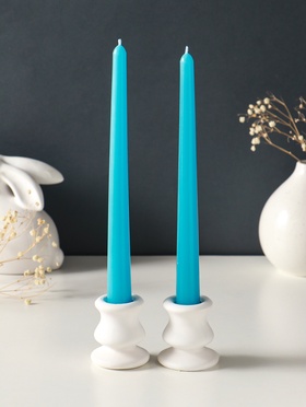 Набор свечей античных, 2,3х 24,5 см, 5 ч, 55 г, 2 штуки, синий