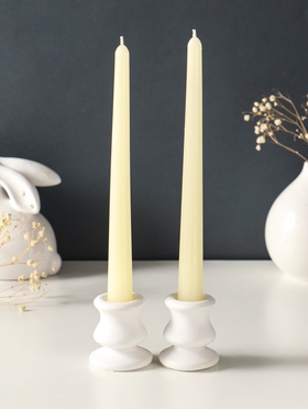 Набор свечей античных, 2,3х 24,5 см, 5 ч, 55 г, 2 штуки, слоновая кость