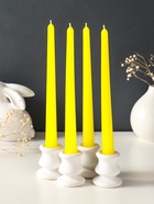 Набор свечей античных, 2,3х 24,5 см, 5 ч, 55 г, 4 штуки, жёлтый - фото 68181313