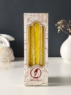 Набор свечей античных, 2,3х 24,5 см, 5 ч, 55 г, 4 штуки, жёлтый - фото 68181315