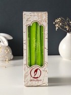 Набор свечей античных, 2,3х 24,5 см, 5 ч, 55 г, 4 штуки, зелёный - фото 68181319