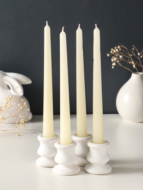 Набор свечей античных, 2,3х 24,5 см, 5 ч, 55 г, 4 штуки, слоновая кость