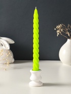 Набор свечей витых, 2,3х 24,5 см, 5 ч, 50 г, 2 штуки, зелёный - фото 68181337