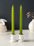 Набор свечей витых, 2,3х 24,5 см, 5 ч, 50 г, 2 штуки, оливковый - фото 68181340