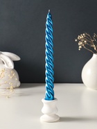 Набор свечей витых, 2,3х 24,5 см, 5 ч, 50 г, 2 штуки, синий металлик - фото 68181345