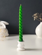 Набор свечей витых, 2,3х 24,5 см, 5 ч, 50 г, 2 штуки, тёмно-зелёный - фото 68181353