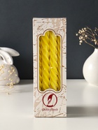 Набор свечей витых, 2,3х 24,5 см, 5 ч, 50 г, 4 штуки, жёлтый - фото 68181358