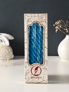 Набор свечей витых, 2,3х 24,5 см, 5 ч, 50 г, 4 штуки, синий - фото 68181370