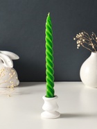 Набор свечей витых, 2,3х 24,5 см, 5 ч, 50 г, 4 штуки, тёмно-зелёный - фото 68181377