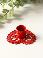 Подсвечник "Сердечко-кружево" металл 7х7,8х2,7 см, красный - фото 68181393