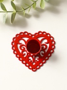 Подсвечник "Сердечко-кружево" металл 7х7,8х2,7 см, красный - фото 68181394