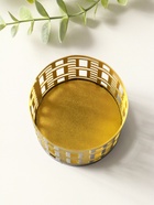 Подсвечник "Цилиндр №1" металл 7,5х7,5х8 см, черный с золотом - фото 68181398