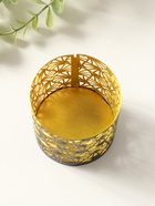 Подсвечник "Цилиндр №4" металл 7,5х7,5х8 см, черный с золотом - фото 68181410