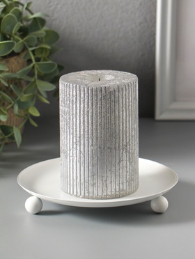 Подсвечник "Чашка на шариках" 14 см, белый